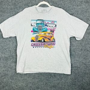 Gildan Crossroads Cafe 50s Retro Throwback Shirt XL Street Rod Classic Car Gray